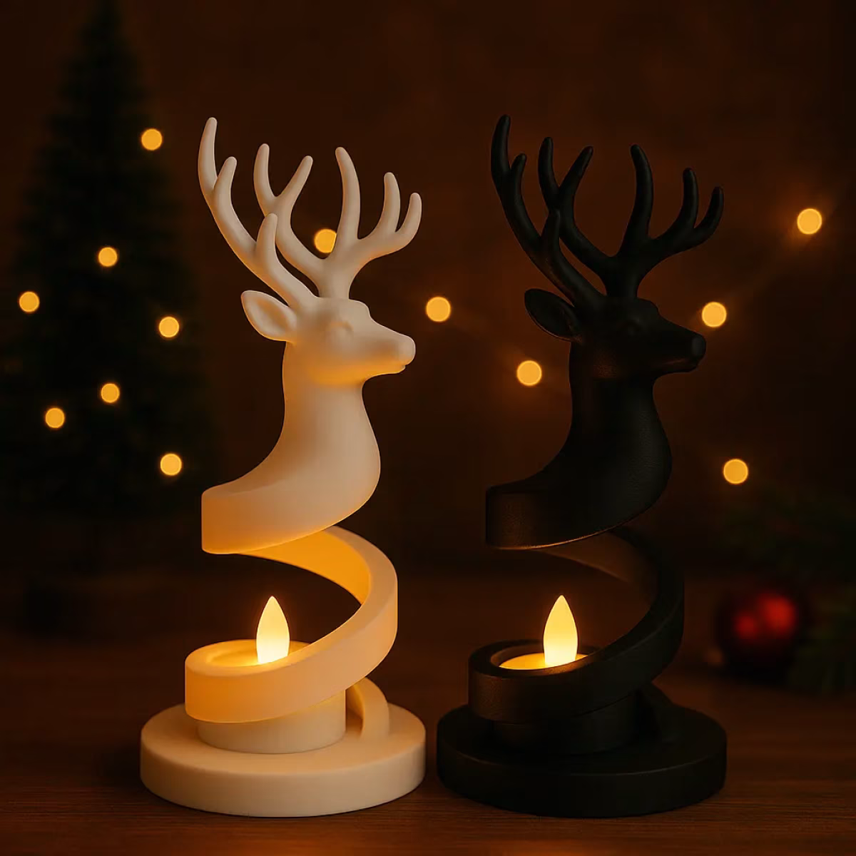 Rentier Kerzenhalter – Spiralform