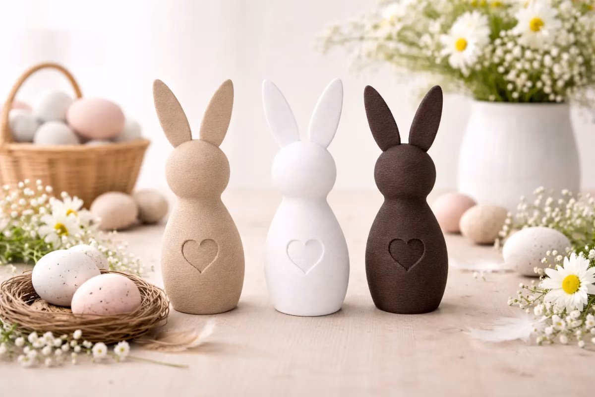 Moderne Hasen, schlichte Osterdekoration