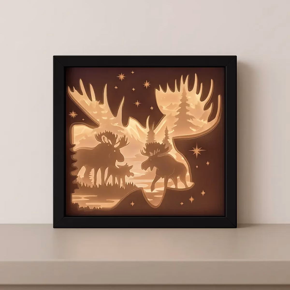 Leuchtrahmen Elchmotiv – gemütliche Deko