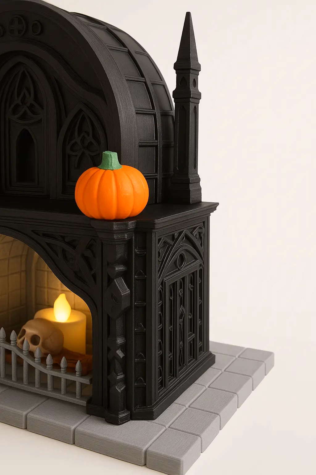 Halloween Kamin Dekoration im Gothic-Stil