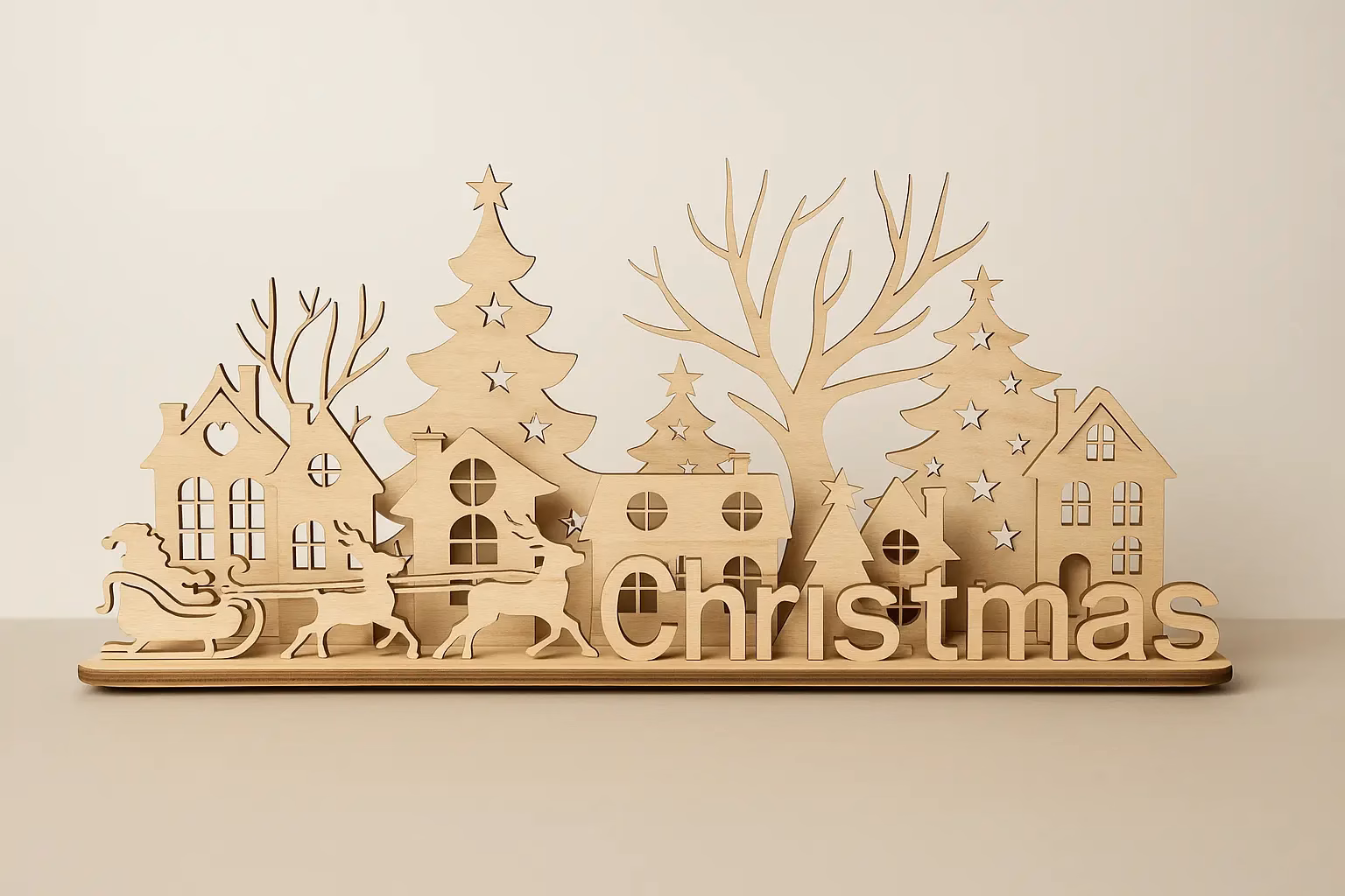 Weihnachtsdorf mit Schlitten – festlich & stimmungsvoll