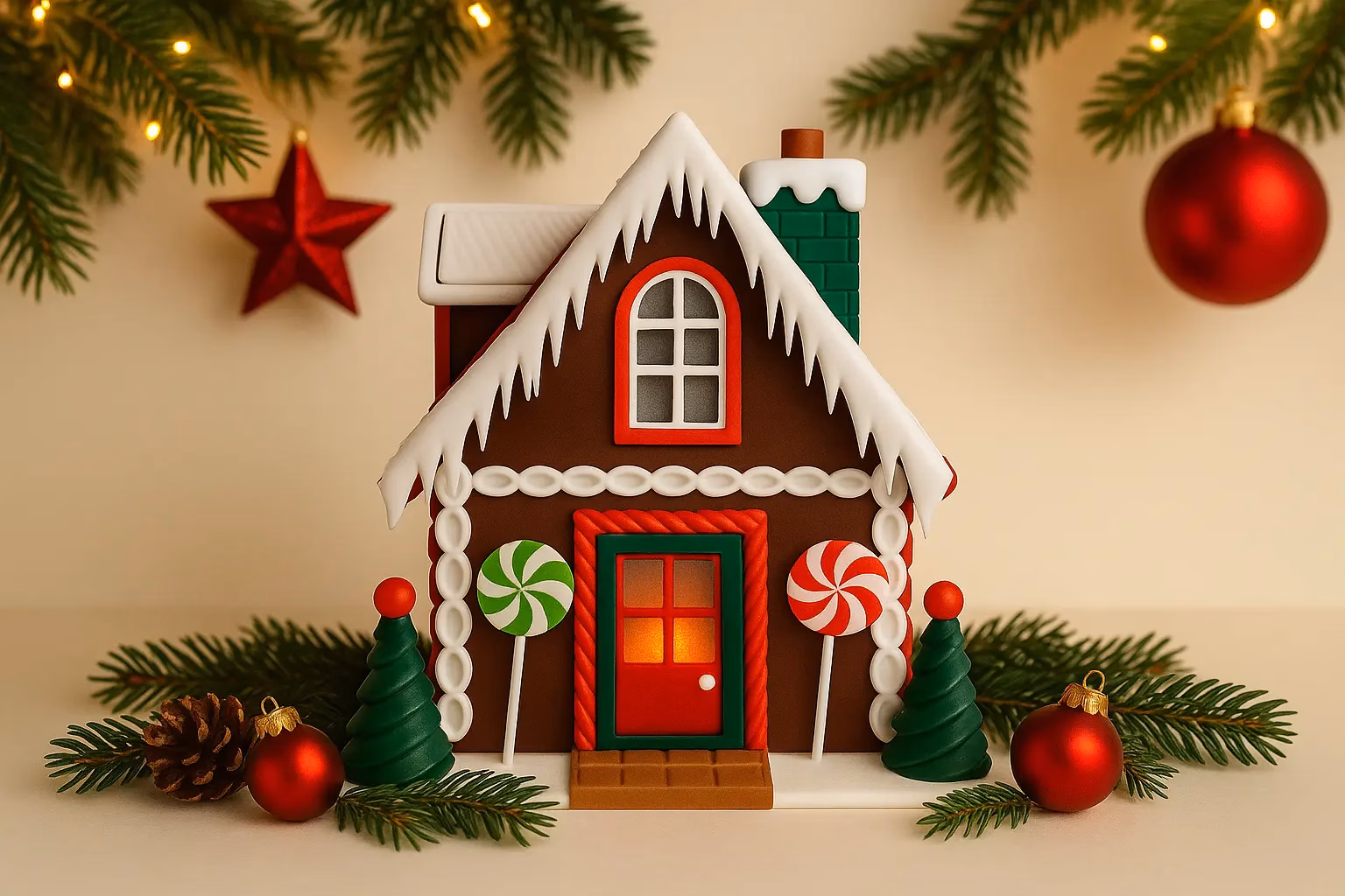 Lebkuchenhaus – dekoratives Haus für Winter & Weihnachten
