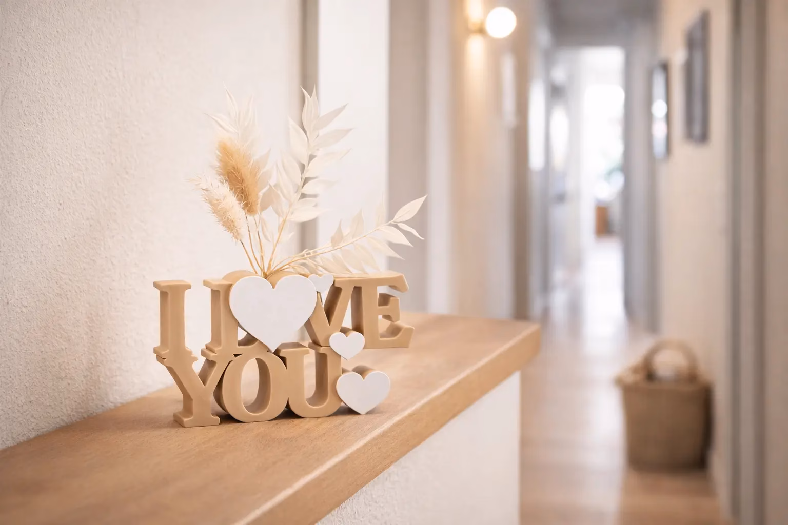 I love you Schriftzug mit Herzen