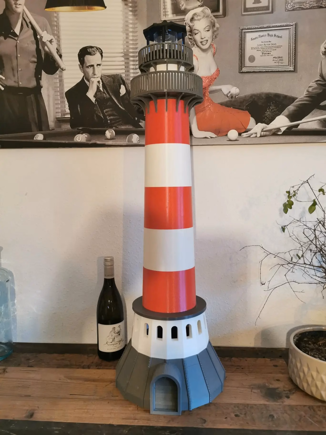 XL Leuchtturm mit Leuchtfeuer für innen & außen